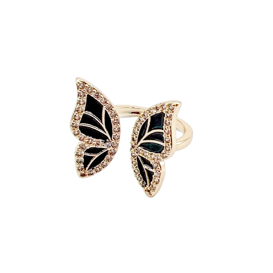 BLACK BUTTERFLY RING